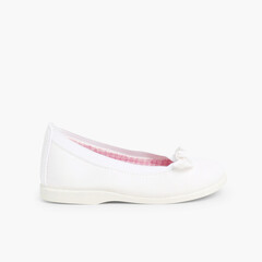 First Walkers Canvas Elasticated Ballet Pumps White