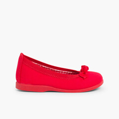 First Walkers Canvas Elasticated Ballet Pumps Red