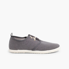 Lace-up Bluchers With Rubber Soles Grey