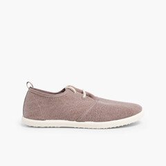 Lace-up Bluchers With Rubber Soles Taupe