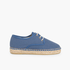 Canvas Bluchers with Rope Sole Blue