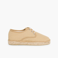Canvas Bluchers with Rope Sole Beige