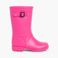 Buckle Strap Wellies for Kids Pink