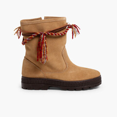 Winter Boho-Style Boots for Girls Sand