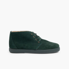 Lace-up Boots with Faux Fur Lining  Green