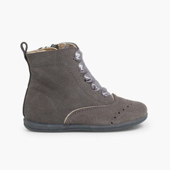 Suede zip-up Pascuala Boots Grey