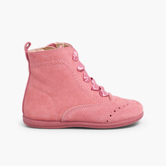 Suede zip-up Pascuala Boots Pink