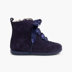 Suede zip-up Pascuala Boots Navy Blue