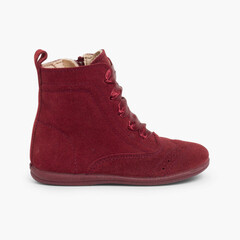 Suede zip-up Pascuala Boots Burgundy