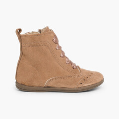 Suede zip-up Pascuala Boots Taupe