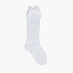  Condor high lace socks with bows   White