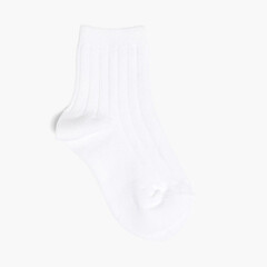 CONDOR Short Ribbed Socks White