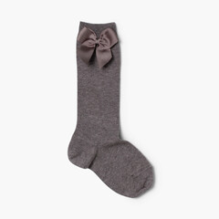 CONDOR High Socks Cotton with Bow Grey
