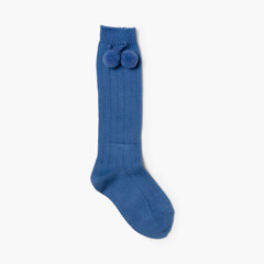 CONDOR Pom Pom Baby Socks  Blue Klein
