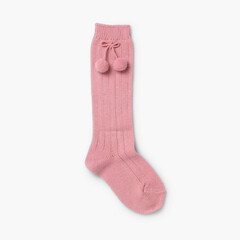 CONDOR Pom Pom Baby Socks  Pale Pink