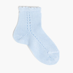 CONDOR Pointelle Short Summer Socks  Baby Blue