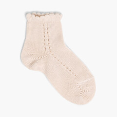 CONDOR Pointelle Short Summer Socks  Linen