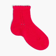 CONDOR Pointelle Short Summer Socks  Red