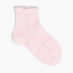 CONDOR Pointelle Short Summer Socks  Pink