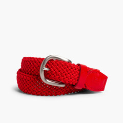 Boy's Elastic Braided Belt Red
