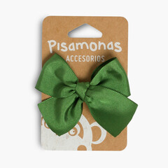 Hair tie with big bow Bottle Green