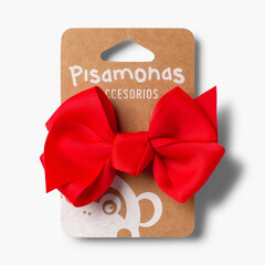 Girls Hair Elastic Large Bow Red