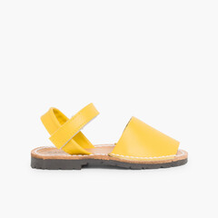 Kids Nappa Avarcas Menorcan Riptape Sandals Yellow