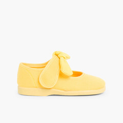 Canvas Mary Janes loop fasteners  Yellow
