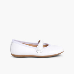 Girls Ceremonial Leather Mary Jane Shoes White
