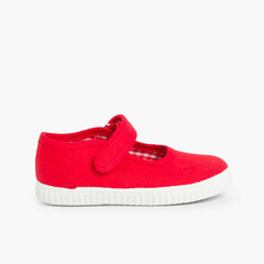 Girls Riptape Mary Janes Red