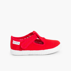 Boys T-Bar loop fasteners Shoes Red