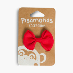 Girl's Small Bow Hair Clips Red