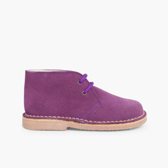Lace-up Safari Desert Boots Purple