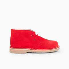 Lace-up Safari Desert Boots Red