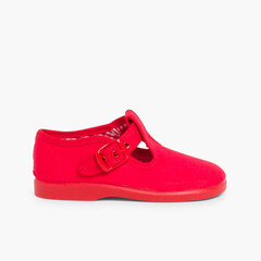 T-Bar canvas shoes  Red
