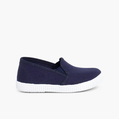 Canvas Plimsoll with Elastic  Navy Blue