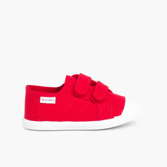 Kids Riptape Canvas Trainers Red