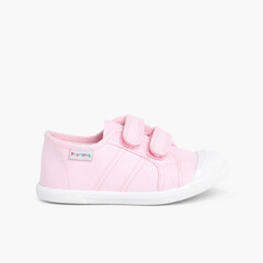 Kids Riptape Canvas Trainers Pink