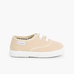 Kids Lace-Up Trainers Sand