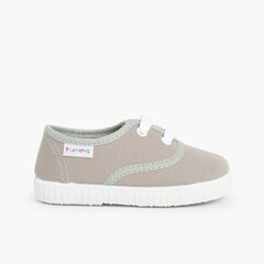 Kids Lace-Up Trainers Grey