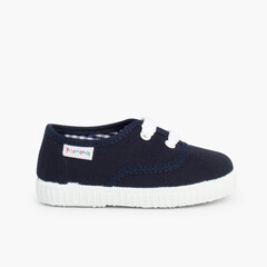 Kids Lace-Up Trainers Navy Blue