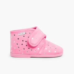 Bootie Slippers with Little Stars  Pink