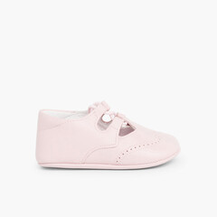 Leather Lace-Up Baby Oxfords  Pink