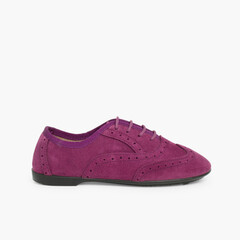 Girls Brogue Shoes Purple