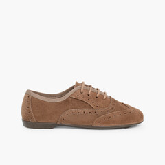 Girls Brogue Shoes Taupe