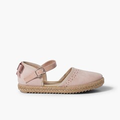 Espadrille with back bow buckle Pink