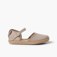 Espadrille with back bow buckle Sand