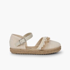 Espadrilles with Lace Off-White