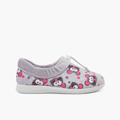 Adjustable slippers house mice Grey and  Pink