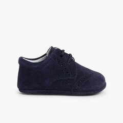 Suede Bluchers for Baby Navy Blue